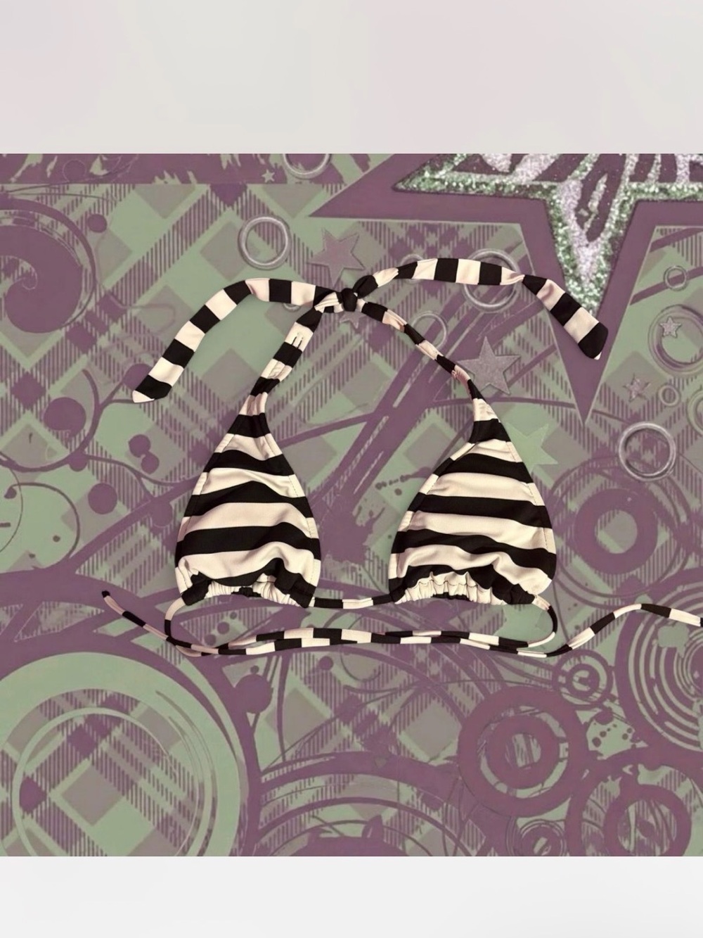 2010s Striped Bikini Top